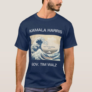 KAMALA HARRIS TIM WALZ BLUE WAVE 2024 T-Shirt