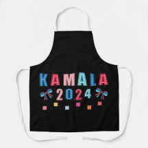 Kamala pour 2024. Couleur noire. Tablier imprimé s