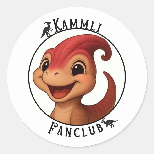 Kammli Fanclub – Autocollant de dinosaure mignon (Devant)