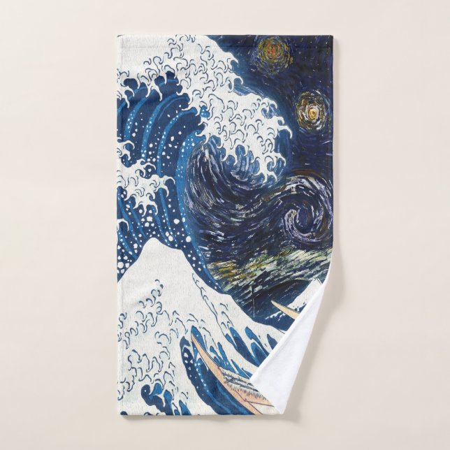 Kanagawa Waves, Motif d'art japonais (Serviette à main)