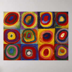 Kandinsky Color Study of Carré Circles Poster