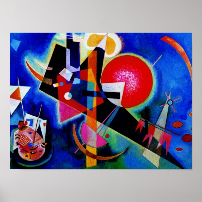 Kandinsky In Blue Abstract Painting Art Poster (Devant)
