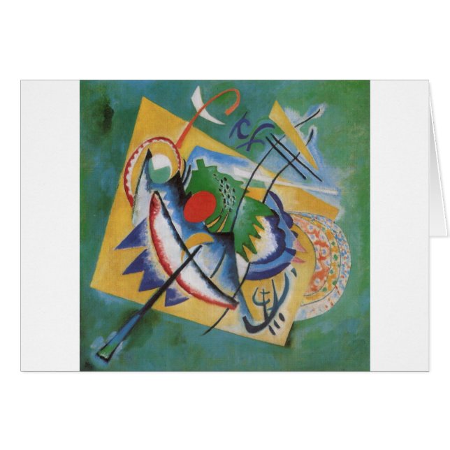 Kandinsky Red Oval Abstract Artwork Green Yellow (Devant horizontal)