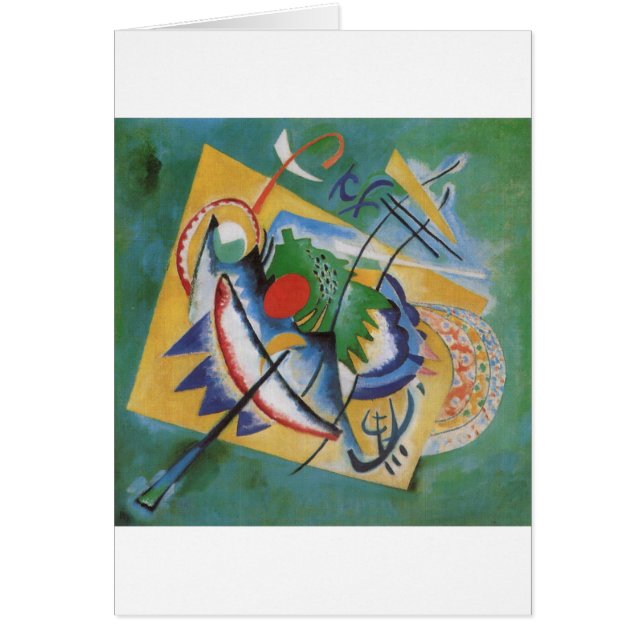 Kandinsky rouge ovale Abstraite oeuvre d'art vert  (Devant)