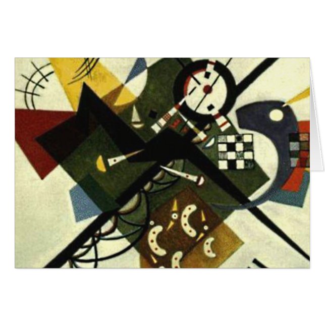 Kandinsky Sur White II Abstrait Painting Card (Devant horizontal)