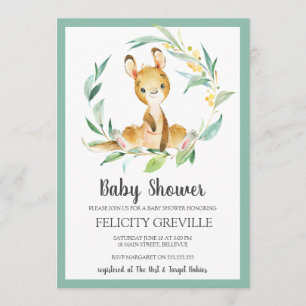 Kangaroo Bush Baby Invitations de douche pour bé