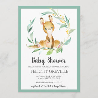 Kangaroo Bush Baby | Invitations de douche pour bé