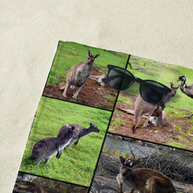 Kangaroos Photo Collage, Serviette de plage (En situation)