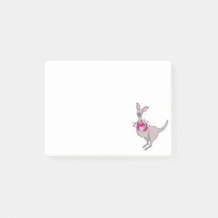 Kangourou avec papillons graphique post-it