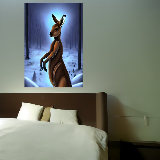 Kangourou dans la neige | AI Art Poster (Créateur téléchargé)