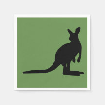 Kangourou sur serviettes en papier vert