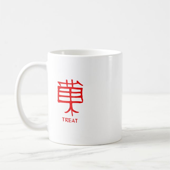 Kanji Treat red mug (Gauche)