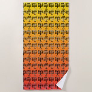 Kanji Treat Serviette de plage couché de soleil