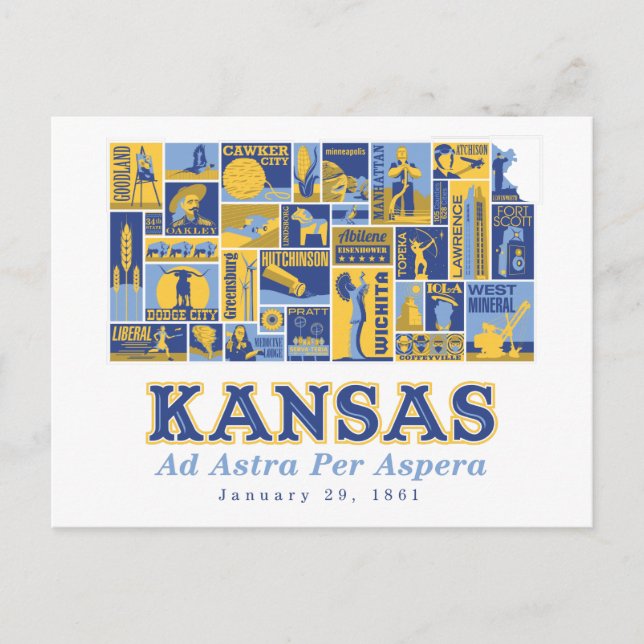 Kansas - Ad Astra Per Aspera - Carte Postale (Devant)