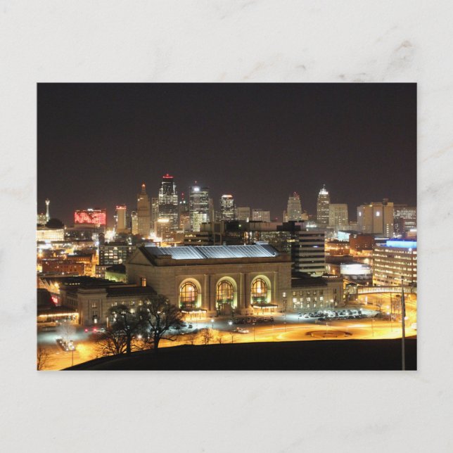 Kansas City Skyline à la carte postale de nuit (Devant)
