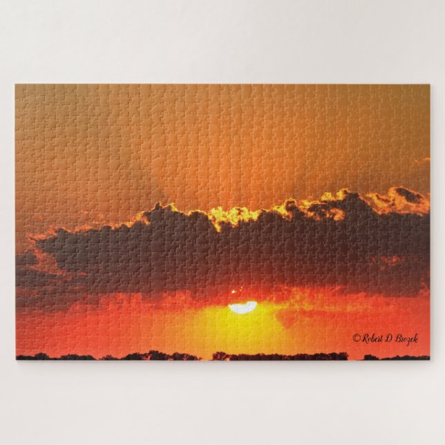 Kansas Colorful Sunset with Clouds Puzzle (Horizontal)