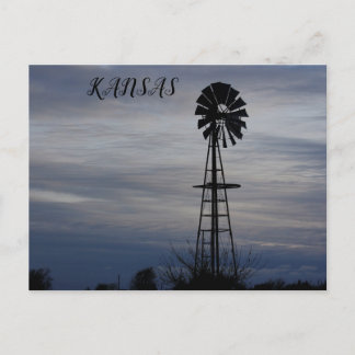 Kansas coucher de soleil avec nuages Carte postale