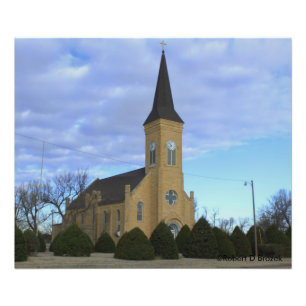Kansas Country Limestone Church Photo agrandisseme