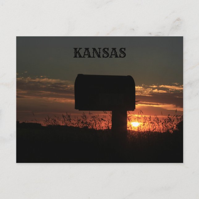 Kansas Country Mailbox Silhouette carte postale (Devant)
