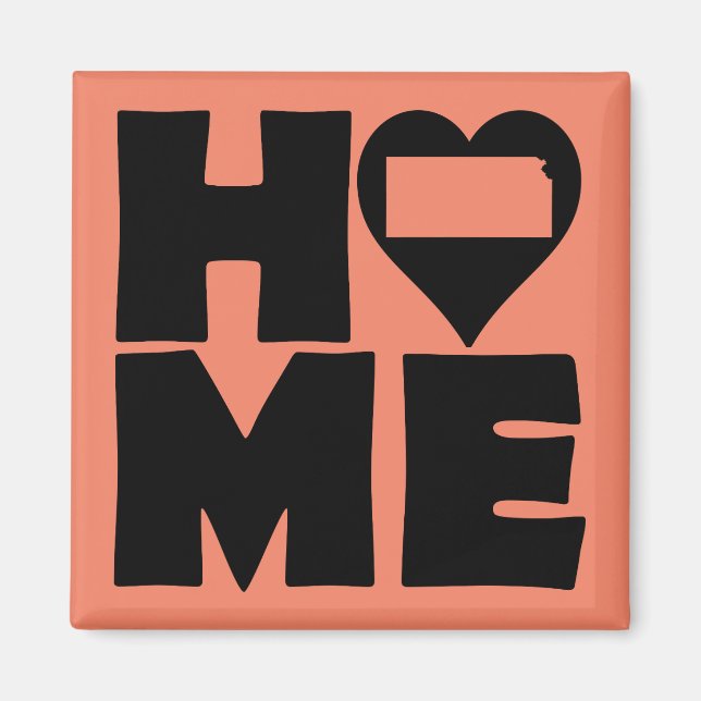 Kansas Home Heart State Fridge Magnet (Devant)