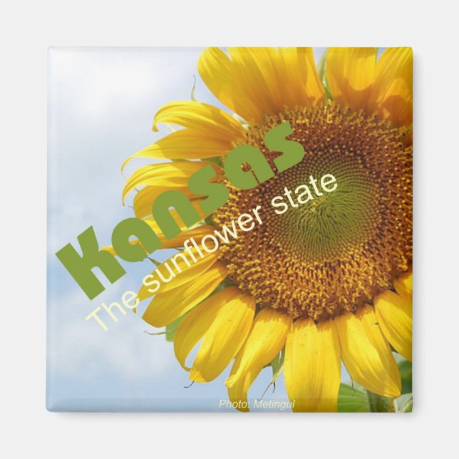 Kansas USA Sunflower State Souvenir Frigo Magnet (Devant)