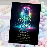 Karaoke Anniversaire Fête Invitation