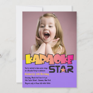 Karaoke Star Photo Anniversaire Fête Invitation
