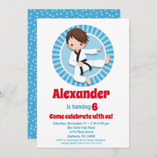 Karate de cheveux Brown Judo Boys Invitation d'ann