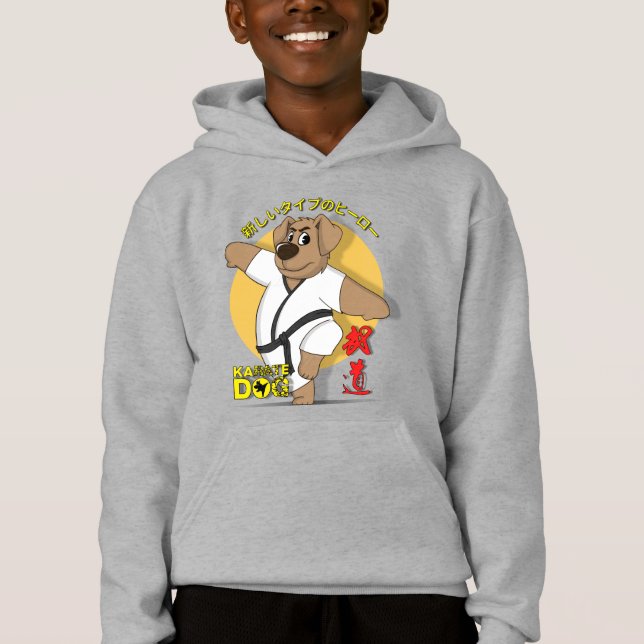Karate Dog | Sweat - shirt à capuche pour enfants (Devant)