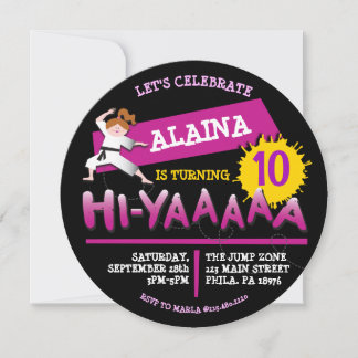 Karate Girl Anniversaire Fête Invitation