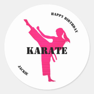 Karate Girl Stickers Anniversaire