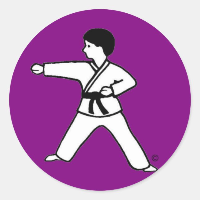Karate Kid 1 autocollants violets (Devant)