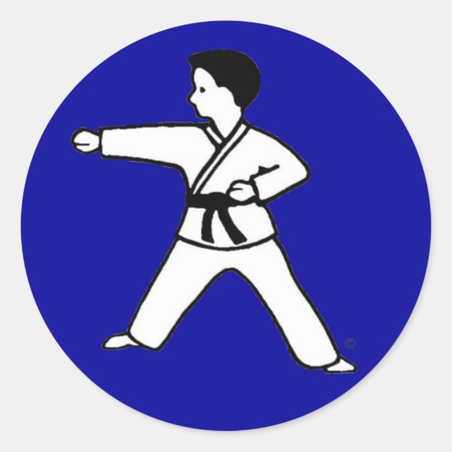 Karate Kid 3 traditionnel sur les stickers bleu ro (Devant)