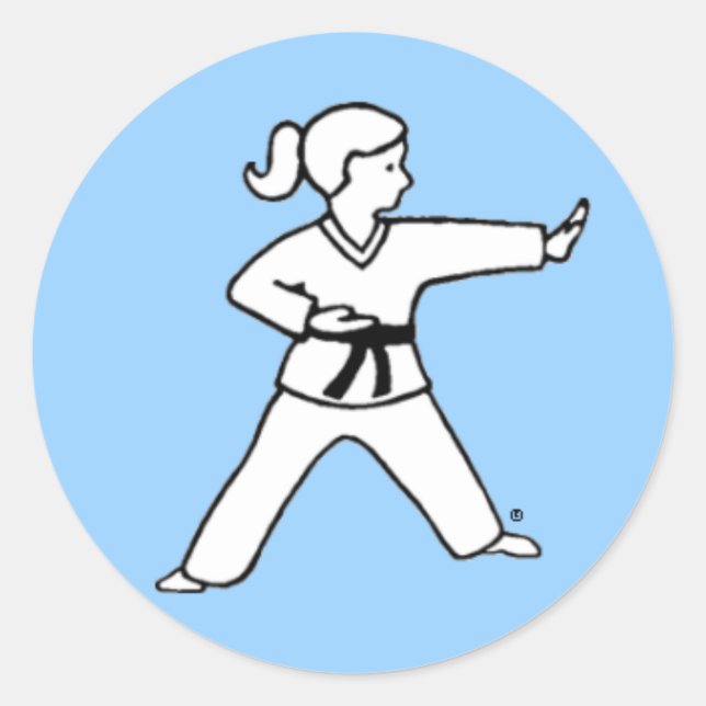 Karate Kid 4 stickers bleu clair (Devant)
