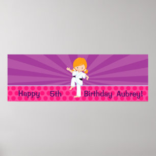 Karate Kid Girl Purple Rays Poster Rouge