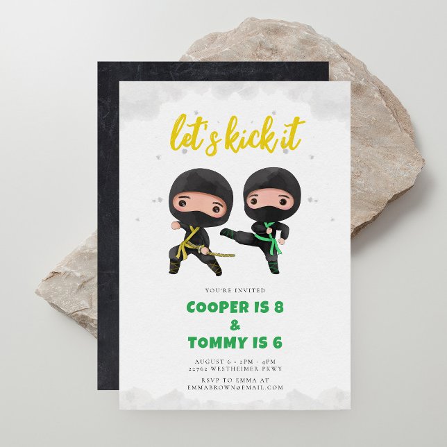 Karate Party Joint Ninja Invitation anniversaire (Créateur téléchargé)