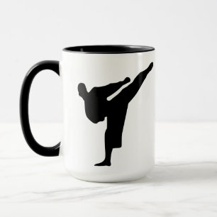 Karate / Taekwondo Kick Silhouette Coffee Mug