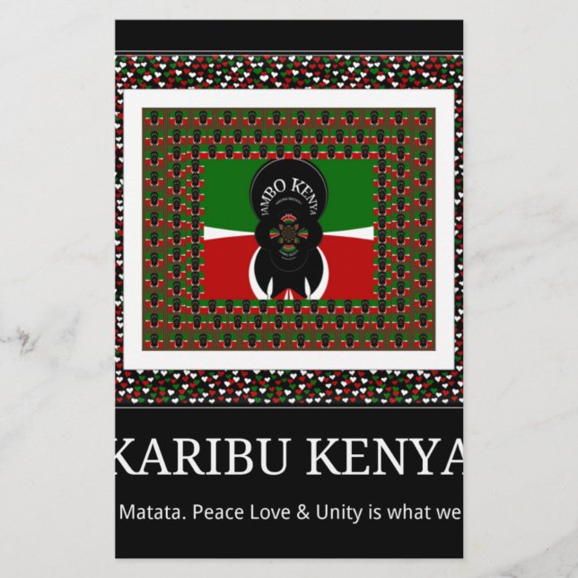 Karibu Kenya : Design des couleurs du drapeau nati (Devant)