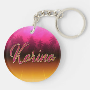 Karina Prénom Golden rose Porte-clés
