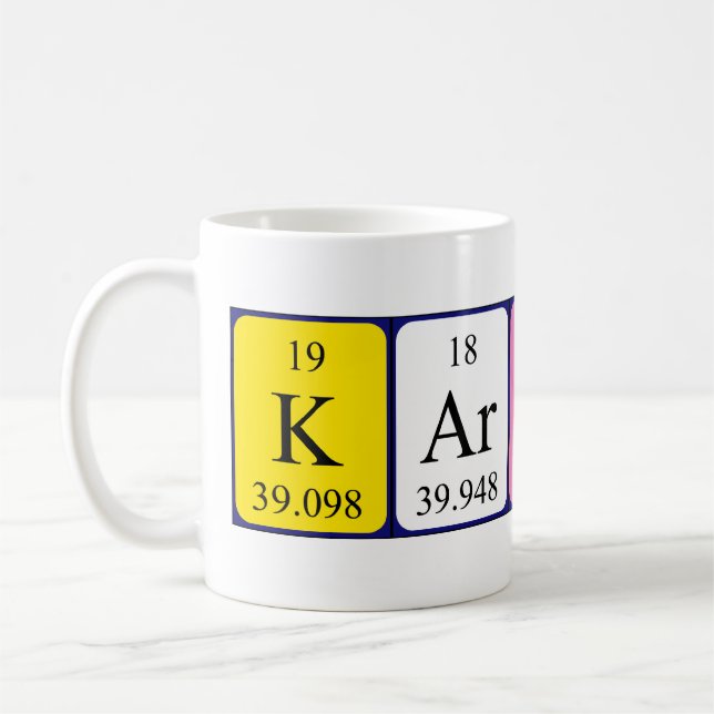 Karinne nom de table périodique mug (Gauche)