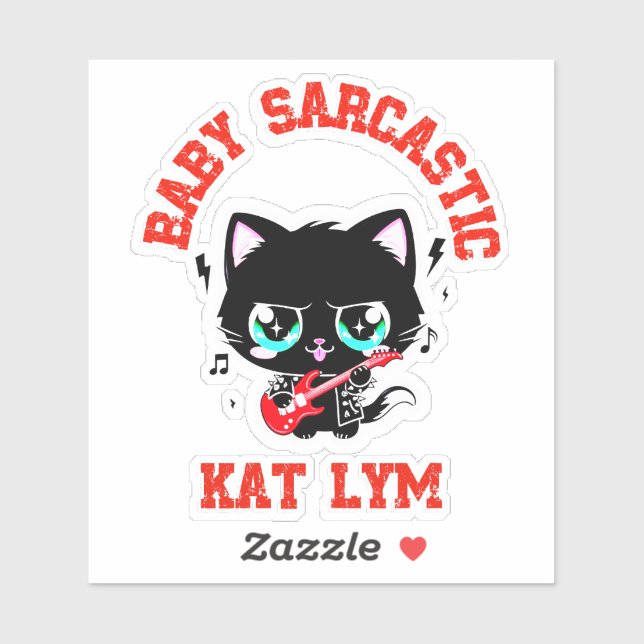 Kat Lym Rock Star Baby Sarcastic Sticker (Feuille)