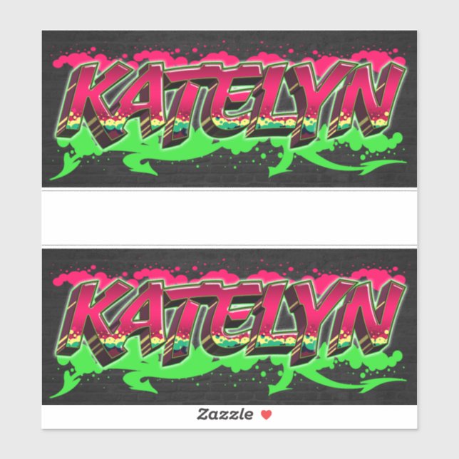 Katelyn Prénom Nom Graffiti Autocollant Autocollan (Feuille)