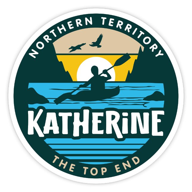 Katherine, Territoire du Nord Australie Sticker (Katherine Gorge, Northern Territory Australia Retro Round Sticker)