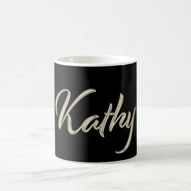 Kathy white gold Handwriting Tasse de café (Centre)