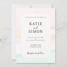 Katie - Aquarelle Pastel Faire-part de mariage