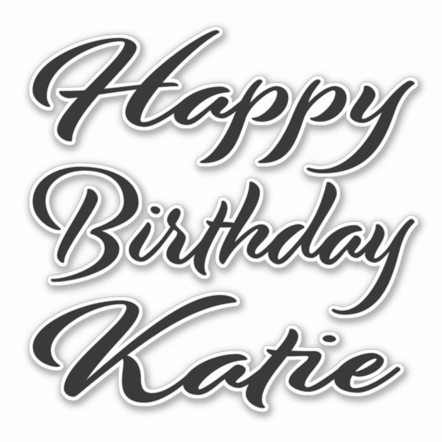 Katie Name Vorname black Sticker Geburtstag (Devant)