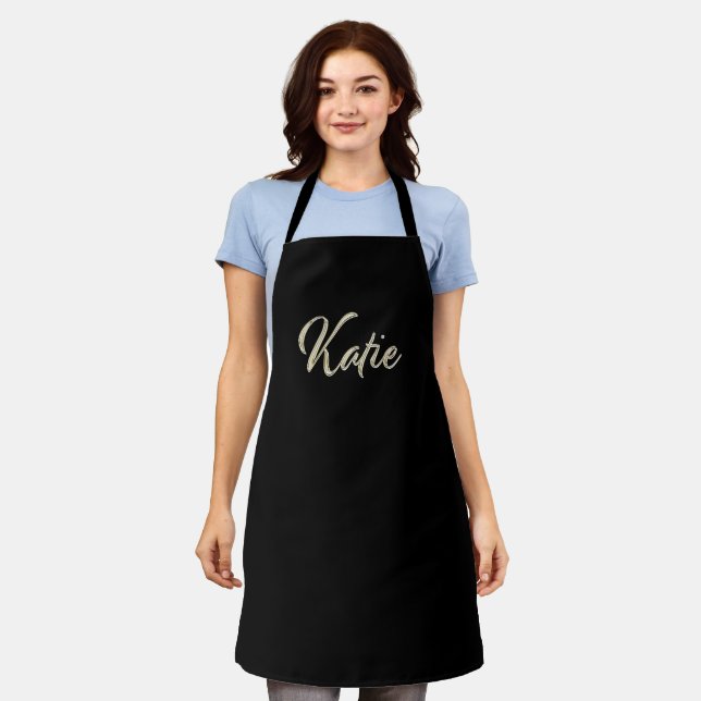 Katie or blanc Handwriting tablier de cuisine (Porté)