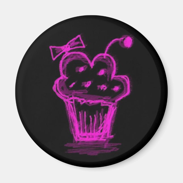 Katieboy magnet cupcake rose (Devant)