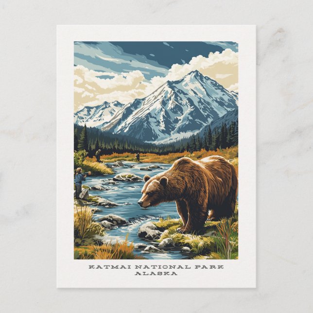 Katmai National Park Alaska Carte postale Voyage (Devant)