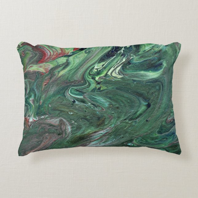 Katmandu 3 Coussin Abstrait vert hypnotisant (Devant)